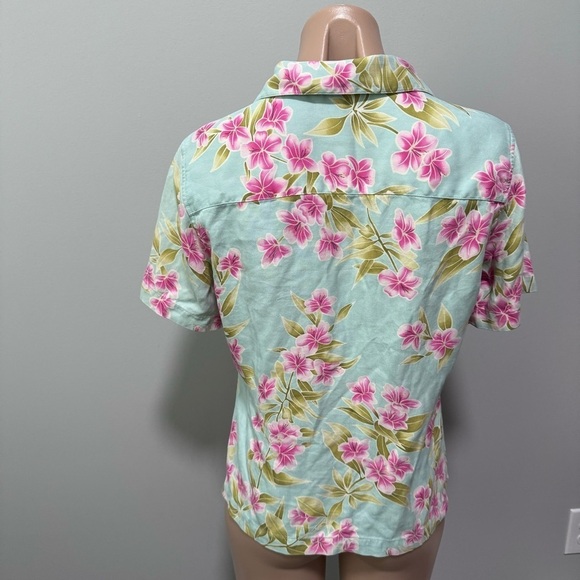 Tommy Bahama Floral Tropical Hibiscus Button Down Shirt Silk Small Hawaiian - Picture 3 of 4